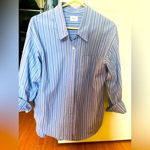 Aritzia striped blue boyfriend shirt -size XS